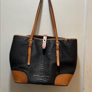 Dooney & Bourke Black and Brown Tote Bag